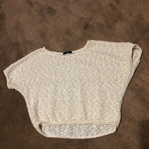 Light Beige Knit Dolman Sweater with gold thread through sz med-
